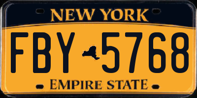 NY license plate FBY5768