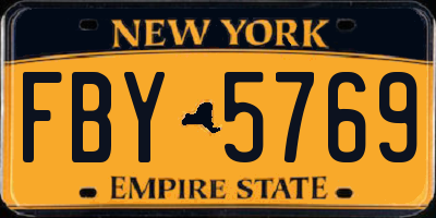 NY license plate FBY5769