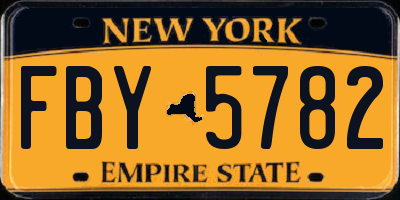 NY license plate FBY5782