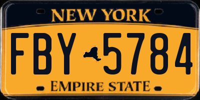 NY license plate FBY5784