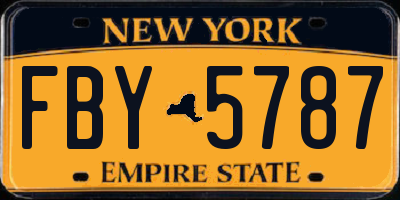 NY license plate FBY5787