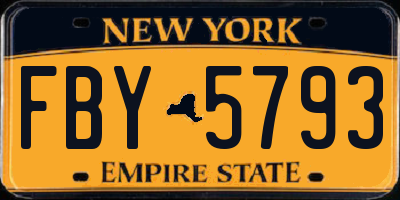 NY license plate FBY5793