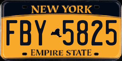 NY license plate FBY5825