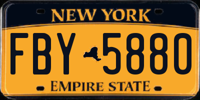 NY license plate FBY5880