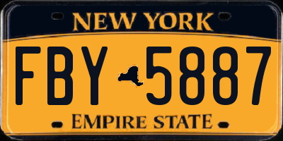 NY license plate FBY5887
