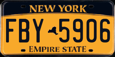 NY license plate FBY5906