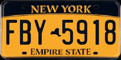 NY license plate FBY5918