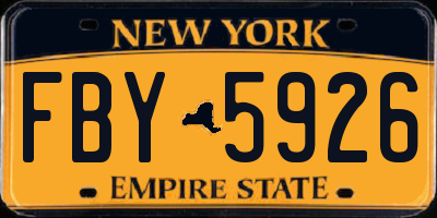 NY license plate FBY5926