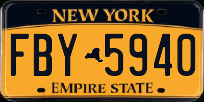 NY license plate FBY5940