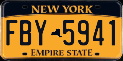 NY license plate FBY5941