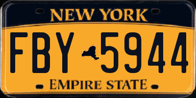 NY license plate FBY5944