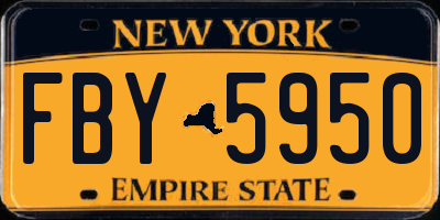 NY license plate FBY5950
