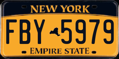 NY license plate FBY5979