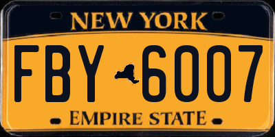NY license plate FBY6007