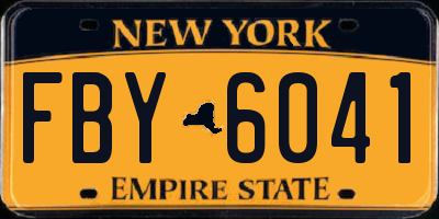 NY license plate FBY6041