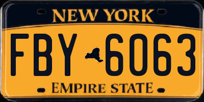NY license plate FBY6063