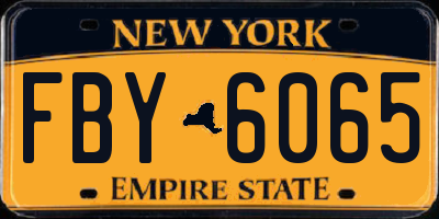 NY license plate FBY6065