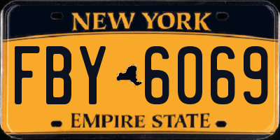 NY license plate FBY6069