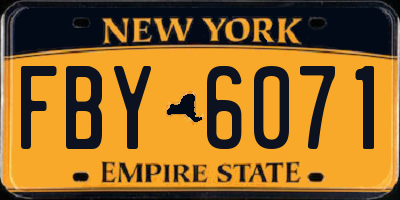 NY license plate FBY6071