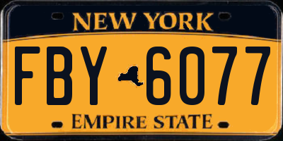 NY license plate FBY6077