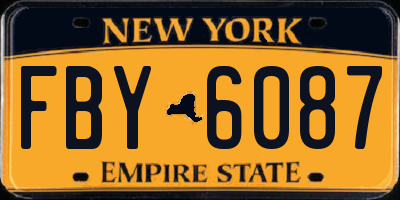 NY license plate FBY6087