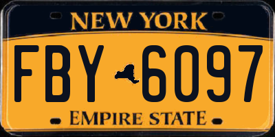 NY license plate FBY6097