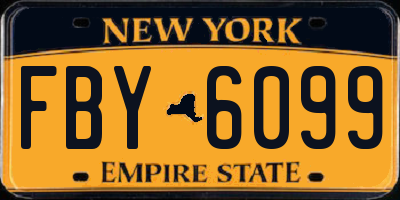 NY license plate FBY6099