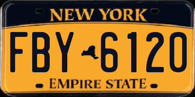 NY license plate FBY6120