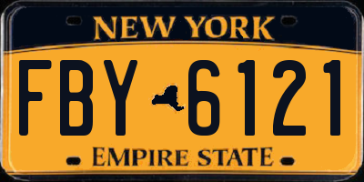 NY license plate FBY6121