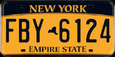 NY license plate FBY6124