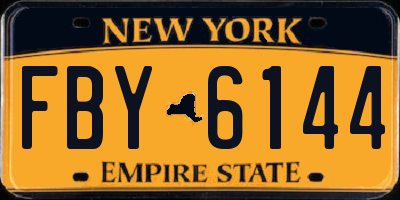 NY license plate FBY6144