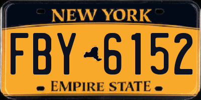 NY license plate FBY6152