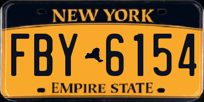 NY license plate FBY6154