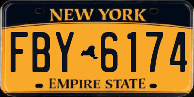 NY license plate FBY6174
