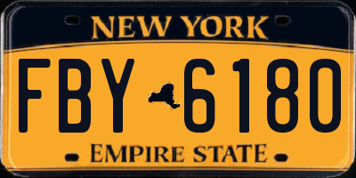 NY license plate FBY6180