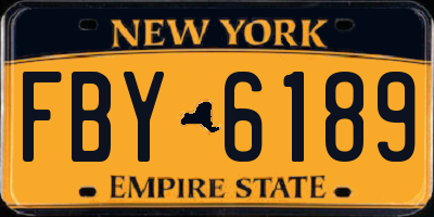 NY license plate FBY6189