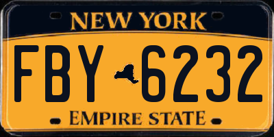 NY license plate FBY6232