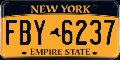 NY license plate FBY6237