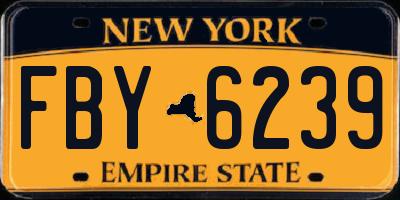 NY license plate FBY6239