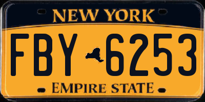 NY license plate FBY6253
