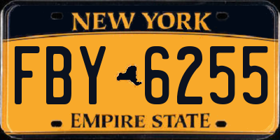 NY license plate FBY6255