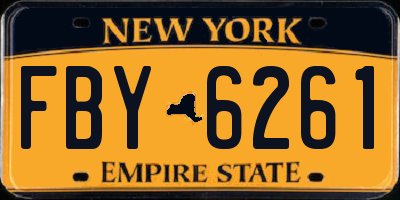 NY license plate FBY6261