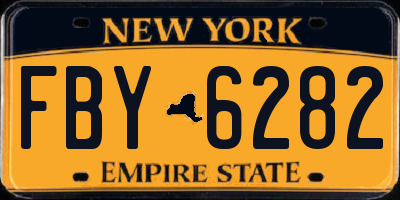 NY license plate FBY6282