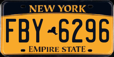 NY license plate FBY6296