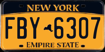 NY license plate FBY6307