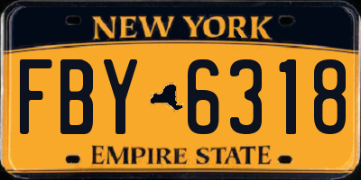 NY license plate FBY6318