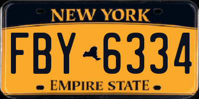 NY license plate FBY6334
