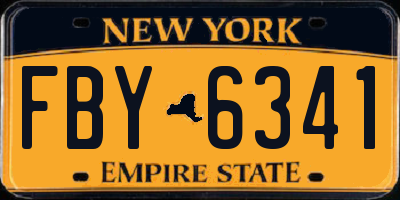 NY license plate FBY6341
