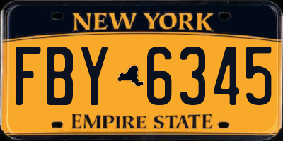 NY license plate FBY6345