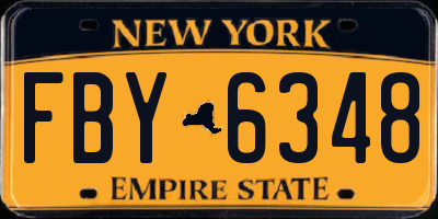 NY license plate FBY6348